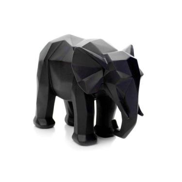 Imagem de Escultura Elefante Em Poliresina Preto 20x25x13cm - DROSSI