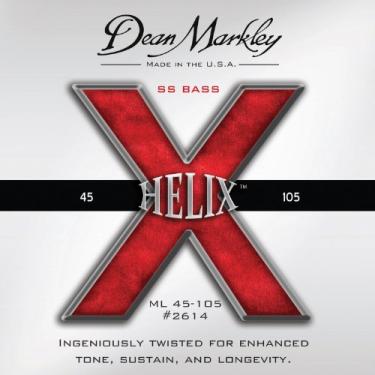 Imagem de Dean Markley Cordas de baixo de aço inoxidável Helix SS, 45-105, 2614, luz média