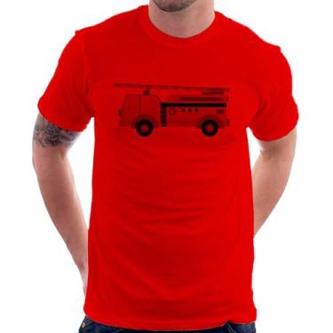 Imagem de Camiseta Caminhão de Bombeiro - Foca na Moda, Vermelho, P