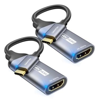Imagem de UANTIN Pacote Com 2 Adaptadores Usb C Para Hdmi [4K A 60 Hz] Conversor Usb Tipo C 3.1 Para Hdmi 2.0 Fêmea De Alta Velocidade [Compatível Com Thunderbolt 3/4] Para Iphone Série 15, Macbook Pro/Air, I