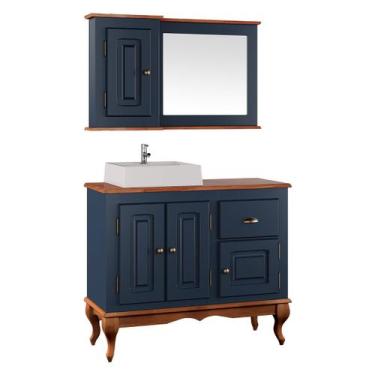 Imagem de Gabinete para Banheiro com Cuba e Armário Espelheira Dália 3066 - Linz