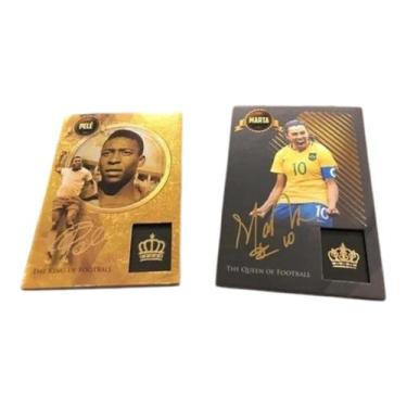 Imagem de Kit cards pelé e marta novos - 2 cards - oficial panini