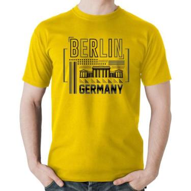Imagem de Camiseta Algodão Berlim Alemanha - Foca na Moda, Amarelo, GGG