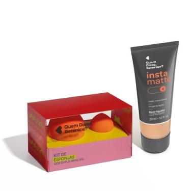 Imagem de Combo Base Líquida Instamatte Cor 150F 30ml + Kit de Esponjas - Quem D