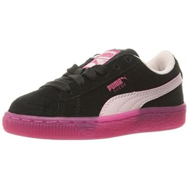 Imagem de PUMA Suede LFS Iced Tênis infantil (criança pequena), Puma Preto-rosa Dogwood-beterraba roxo, 11.5 Little Kid