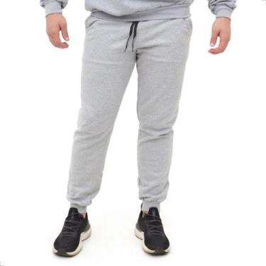 Imagem de Calça Moletom Masculina TechMalhas Flanelada quentinha casual, Cinza, 