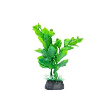 Imagem de Planta Artificial Aquário 8cm verde folha Enfeite pequeno - SKRw