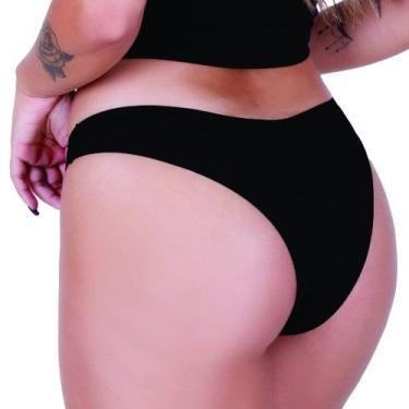 Imagem de Calcinha Tanga tradicional Feminina Clamar em Cotton - 3418, GG, Preto