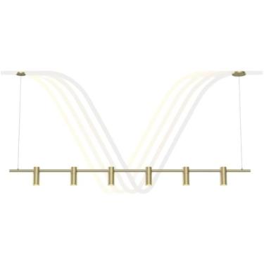 Imagem de Pendente Lustre Luminária Tubo Kristin - Luzes do Vale, Dourado