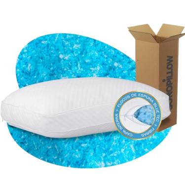Imagem de Travesseiro Ajustável Snow Flakes Sonopillow® - flocos de espuma NASA removíveis para controle da altura, ideal para dores na coluna, altura perfeita, alívio de pressão, tecido respirável