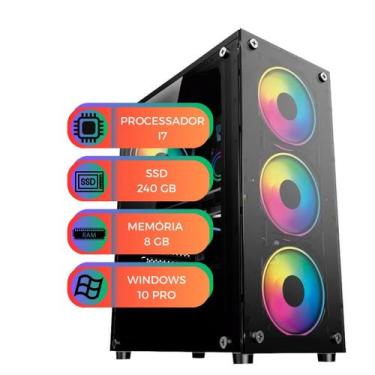 Imagem de Pc Gamer Barato Up Starter I7 8gb Ssd 240gb - Intel