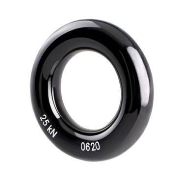 Imagem de Azarxis Anel de copo de rapel 25kN Conector de corda de anel de vedação de tensão para escalada Arborist Rescue Slackline Hammock Equipamento de proteção de fricção (preto)