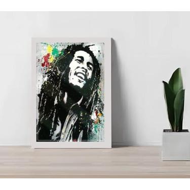 Imagem de Quadro Decorativo Bob Marley Ink Estúdio C/ Vidro 33x25 cm - Genérico,