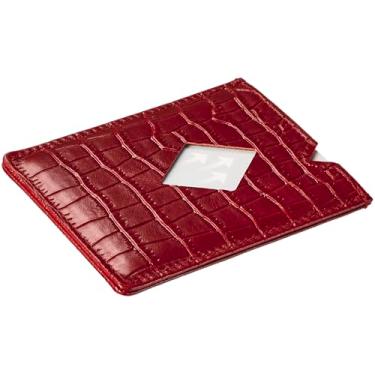 Imagem de EXENTRI Porta-cartão City, 8,5 cm, couro, vermelho caiman, Vermelho Caiman