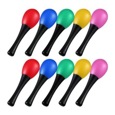 Imagem de simhoa 10 Pçs Maracas Brinquedos Festa Shaker Noisemaker Pintado à Mão Fácil de Aprender Instrumento Musical para Ktv Desempenho Concerto Festas