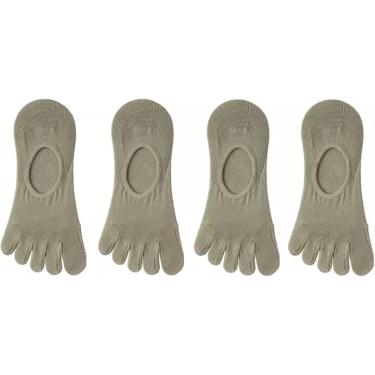 Imagem de 4 Pares De Durabilidade Meias Fofas Meias De Dedo Do Pé Meias De Cinco Dedo Meias De Corte Baixo Para Mulheres Menina Suprimentos Corrida Atlética, Green, One Size