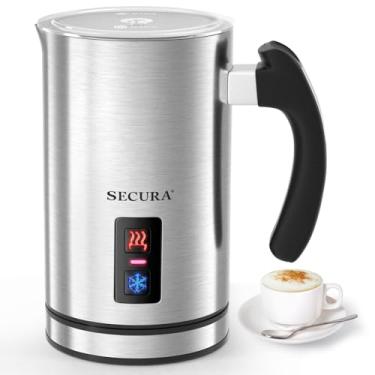 Imagem de Secura Espumador de leite elétrico, vaporizador automático de leite quente ou frio para café, cappuccino, latte, aquecedor de leite de aço inoxidável com controles de temperatura Strix