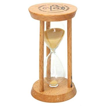 Imagem de Graces Dawn® 3 minutos ampulheta de madeira amarela minimalista mobiliário doméstico moderno