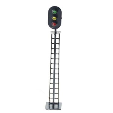 Imagem de Brinquedos modelo de trânsito | 2 peças de modelo de poste de luz ferroviário, mini brinquedo de semáforo de plástico sem bateria, modelo de lâmpadas de trem para miniaturas, acessórios de layout de