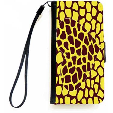 Imagem de Rikki Knight Capa carteira flip com coração em formato de girafa marrom com aba magnética para Apple iPhone 5c