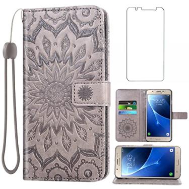 Imagem de Asuwish Capa de telefone para Samsung Galaxy J7 2016 capa carteira com protetor de tela de vidro temperado e couro girassol capa flip fina suporte para cartão acessórios para celular Glaxay J 7 J710