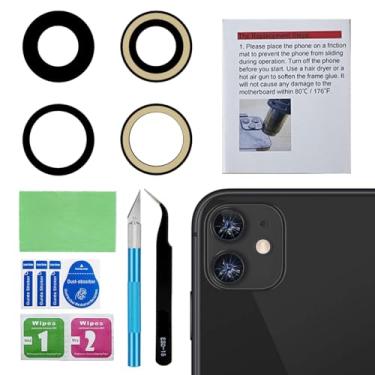 Imagem de Perzework Substituição de vidro original da lente da câmera traseira para iPhone 11 de 6,1 polegadas com adesivo pré-instalado e kit de ferramentas de reparo