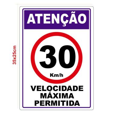 Imagem de Velocidade Máxima Permitida Adesivo 30Km Por Hora Vermelho