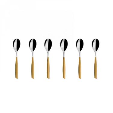 Imagem de Colher Para Café 15cm Inox 6 Peças Dourado Glamour Bugatti