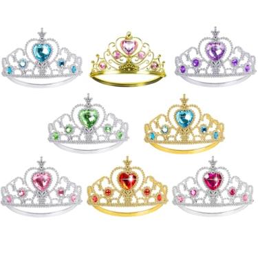 Imagem de Tiara de coroas de princesa para meninas, acessórios de vestido de princesa, coroa de princesa, conjunto de joias de princesa, conjunto de joias de princesa, conjunto de fantasia de brinquedo para