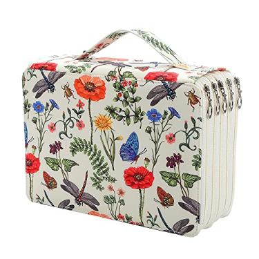 Imagem de Lbxgap Estojo organizador portátil colorido com 250 compartimentos com estampa para lápis de aquarela Prismacolor, lápis de cor Crayola, lápis Marco