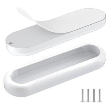 Imagem de YogePote Pacote com 2 puxadores autoadesivos de gaveta de 10 cm, puxadores autoadesivos de liga de alumínio para portas de celeiro/chuveiro de vidro/varanda, armários de cozinha, guarda-roupas