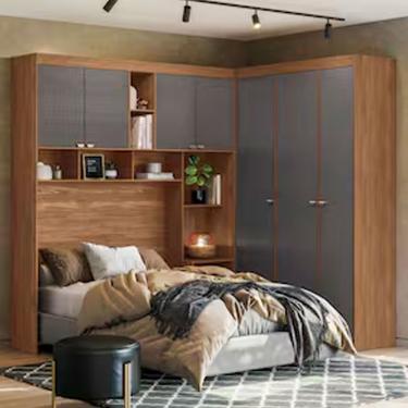 Imagem de Guarda Roupa De Canto Santos Andirá Veneza 7 Portas Casal Jatobá Com Grafite