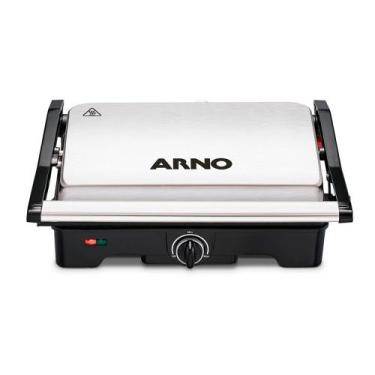 Imagem de Grill Sanduicheira Arno GNOX Dual Abertura 180 graus 1100W, Inox, 110V