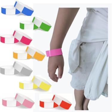 Imagem de Pulseira descartável para identificação de pacientes internados em PVC manuscrita à mão para crianças e bebês com 80 unidades (8 cores)