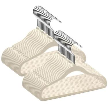 Imagem de Cabides para bebês GoodToU Velvet, pacote com 100, antiderrapantes, de