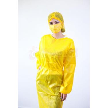 Imagem de Kit amarelo colorstertica - avental, mascara e touca -10 unidades - co