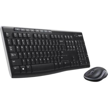 Imagem de Kit teclado e mouse logitech mk270 sem fio multimídia abnt 2 preto, Pr