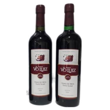 Imagem de Vinho vo luiz tinto de mesa suave uva bordo garrafa vidro 750ml kit 02