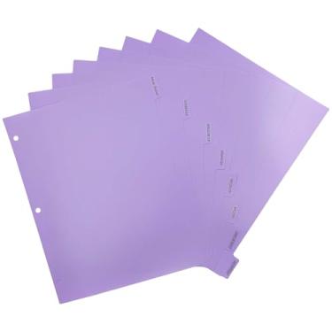 Imagem de Divisórias roxas de plástico com 3 anéis, 8 abas, inclui um adesivo de planejador requintado, divisórias resistentes e estéticas com abas, 1 conjunto