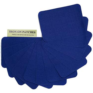 Imagem de Harsgs 12Pcs Tecido Ferro Em Remendos Dentro e Fora Cola Forte 100% Algodão Remendo de Reparo para Roupas Calças Remendar e Decorar, Azul Marinho