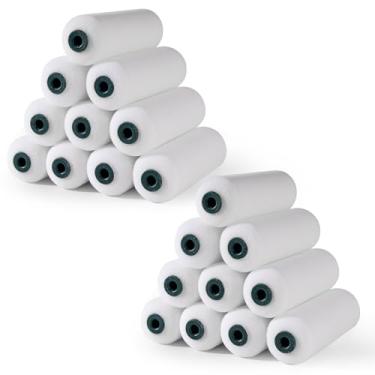 Imagem de YiBaiBrush Capas de rolo de tinta de espuma, pacote com 20, 10 cm, mangas de rolo de tinta de espuma de alta densidade, mini rolo de pintura pequeno para acabamentos suaves em paredes, armários