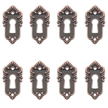 Imagem de DGHAOP 10 peças de capas decorativas com parafusos, gaveta de latão vermelho, peça de liga metálica, peça de canto vintage, peça de curiosidades para baús, caixas de vinho, armários de substituição de