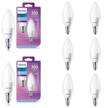 Imagem de 8 Lâmpada Led Vela 3.5w Philips Bivolt 6500k E14/27 350lm