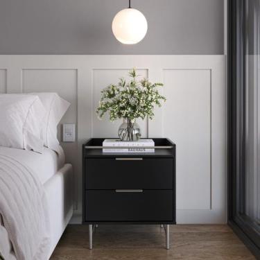 Imagem de Mesa de Cabeceira 2 Gavetas com Led Yves - Província