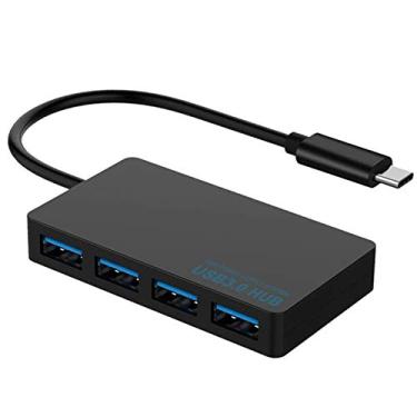 Imagem de Hub USB C, dongle tipo C, adaptador de hub de 4 portas tipo C para USB 3.0 compatível com MacBook Pro, iMac, iPad, Pro, Pixelbook, laptops Samsung Galaxy Note, Chromebook Oculus XP e mais dispositivos