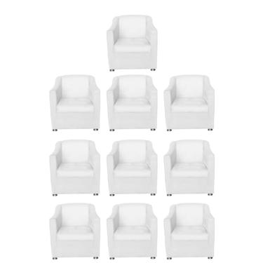 Imagem de Kit 10 Poltronas Bia Decorativa Reforçada Recepção Clínica Salão Sala De Estar Courino
