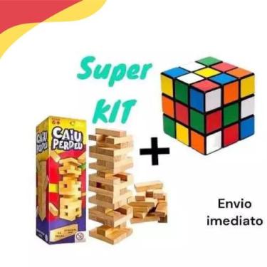 Imagem de Jogo caiu perdeu 54 peças pais e filho +cubo mágico - Pais & Filhos