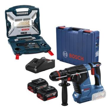 Imagem de Martelete Rompedor Gbh 187-li Bosch 2 Baterias Kit 100 Peças