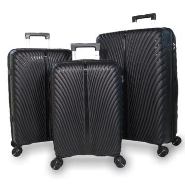 Imagem de Kit 3 malas de viagem malíssima wave - pmg - Malissima, Preto