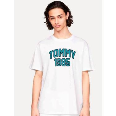 Imagem de Camiseta Tommy Jeans Masculina Regular Varsity Arc Branca, M/M